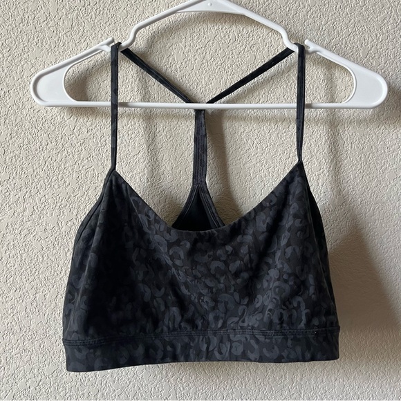 Lululemon Flow Y Nulu Racerback Black Leopard Camo Athleisure Gym Sports Bra 14 - Picture 4 of 7